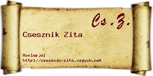 Csesznik Zita névjegykártya